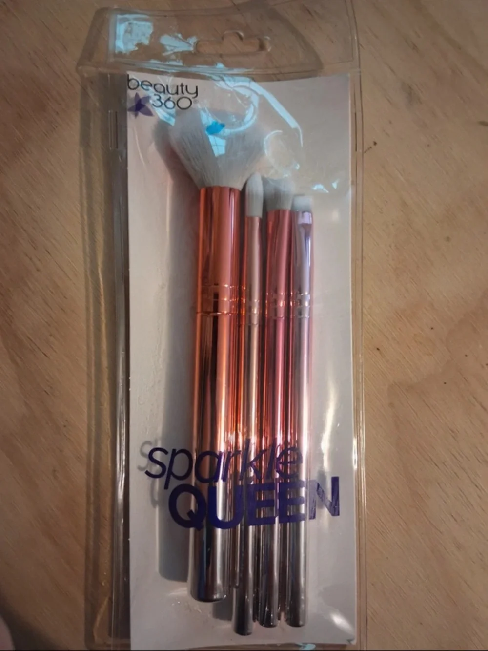 Sparkle Queen Rose Gold Makeup Brush Set - 4pc